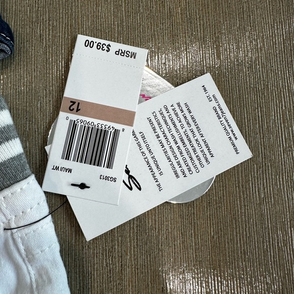 Seven7 girls size 12 lot of 2 White and Gray Striped Shorts NWT - Picture 2 of 6